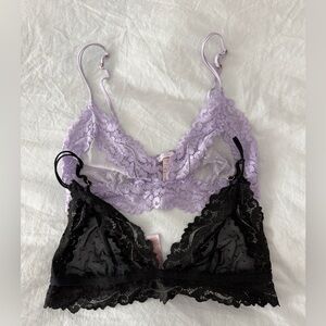 Savage x Fenty Rihanna Lace Bralette Set - Lilac and Black